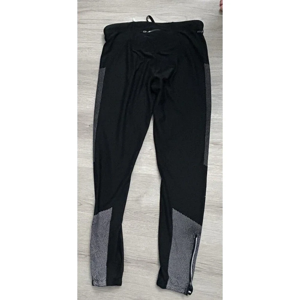 Nike Dri-FIT Men’s Running Leggings Black Reflective Zip Ankle Size XL - Picture 4 of 9